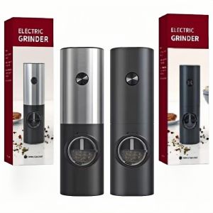 Bộ Máy Xay Muối Và Tiêu Điện Có Đèn LED Có Thể Điều Chỉnh Độ Thô Công Suất Lớn Tự Động Xay Gia Vị Để Nấu Ăn Nhà Bếp