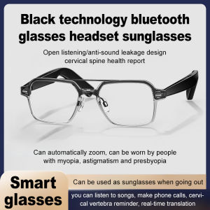 แว่นบลูทูธสำหรับผู้ชาย สามารถจับคู่กับแว่นกรอบใหญ่ที่มีองศาต่างกันได้ แว่นบลูทูธเทคโนโลยีสีดำ แว่นเปลี่ยนสีสายตาสั้น