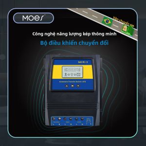 Bộ Chuyển Đổi Nguồn Tự Động ATS Kép Cho Hệ Thống Năng Lượng Mặt Trời Và Gió - Điện Áp Kép DC 12V/24V/48V Sang AC 110V/220V Với Bộ Điều Khiển Sạc Năng Lượng Mặt Trời Hoạt Động Cả Lưới Điện Và Ngoài Lưới Điện