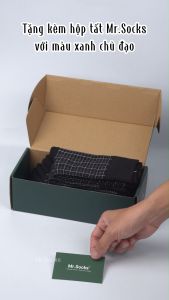 Hộp 7 đôi tất cổ cao đi giày tây Mr.Socks màu đen họa tiết mẫu MIX10 sợi cotton cao cấp thoáng khí -MIX10-CB7