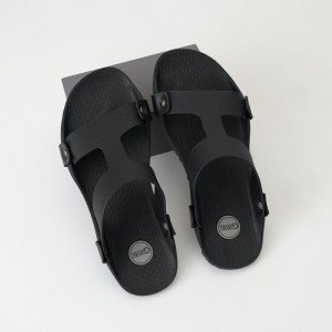 Sandal Slop Pria GOFORT BOREALIS BLACK: Sendal Slide Slip On Karet Hitam Distro Cowok Anti Licin