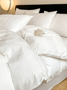 Luxurious Long Velvet Cotton Bedding Set Pure Cotton 100 Simple Bed Sheet Cover Duvet Cover Single Bedding Three Piece Set Bed Canopy Four Piece Set