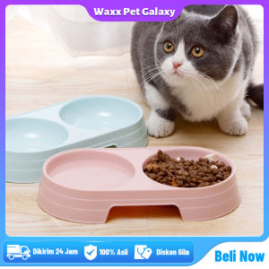 Mangkuk Double Kucing Anti Licin & Anti Semut: Kotak Makanan Kucing Anjing