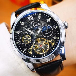 Đồng Hồ Nam AOKULASIC Thời Trang Máy Cơ Tự Động Kim Dạ Quang Thiết Kế Tourbillon Dây Da Dành Cho Doanh Nhân
