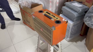 Loa xách tay nhỏ gọn TX202 - kèm 2 micro karaoke không dây có sạc điều khiển đi kèm công suất lớn kết nối bluetooth cổng USB thẻ nhớ pin từ 3-4 giờ bảo hành 12 tháng