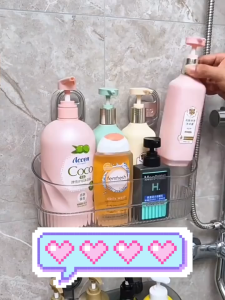 ชั้นใส่ของแบบถ้วยดูด ผนังห้องน้ำติดผนังชั้นวาง ที่วางของในห้องน้ำ การออกแบบถ้วยดูด ชั้นวางของในห้องน้ำ ชั้นวางของ