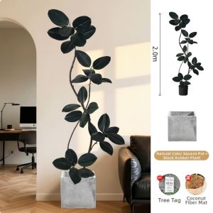 Luxury Large Faux Rubber Plant for Indoor Use