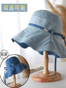 Double-Sided Wearable UV Protection Fishing Cap Large Brim Outdoor Ladies Fashionable Sunshade Hat Travel Casual Style Knot
