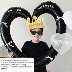 QIANHUAJIAN | Birthday Party Decor Heart Balloons Photo Props