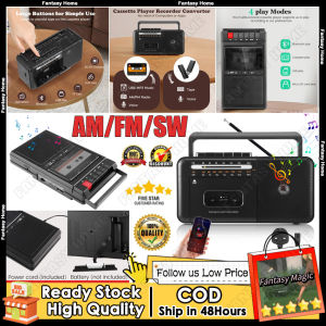 Cassette Player Bluetooth Boombox Radio AM/FM/SW Cassette Tape Player/Recorder with Big Speaker and Earphone Jack Support USB/TF Card Portable Radio Cassette Player Mains and Battery