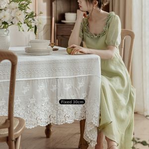 FANJUTAIDU | White Lace French Atmosphere Enhancing Tablecloth