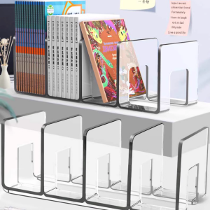 Acrylic Bookstand Transparent Student Desktop Storage Bookstand Book Holder Desk Office Stationery Storage Bookshelf