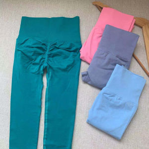 กางเกงโยคะทรงสลิมฟิตเอวสูงสำหรับผู้หญิง กางเกงออกกำลังกายฤดูร้อนบางแห้งเร็วระบายอากาศได้ดี กระชับสัดส่วน ยืดหยุ่น เซ็กซี่