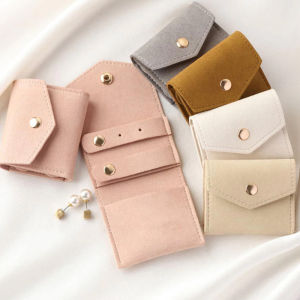 Velvet Jewelry Organizer Roll Up Bag Travel Portable Jewelry Case Earring Display Pouch Storage Bag