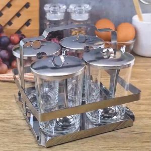 ชุดเครื่องปรุงสแตนเลส No.818 (มีสายคาด)-(เครื่องครัวตราสมอ)