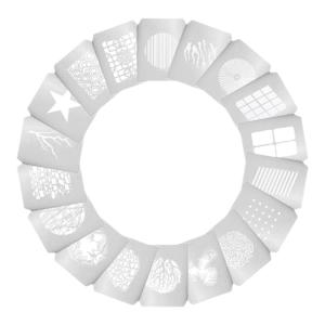 SUBEN | 110-Pattern Gobo Insert Heart Double Happiness Wedding Dress