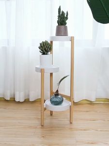 Kệ để hoa vân gỗ 3 chậu Dễ dàng lắp đặt nhanh chóng thuận tiện Hàng kho có sẵn Giá đỡ hoa Bắc Âu đơn giản thời trang và linh hoạt Ống kim loại đã xử lí nhiệt phun sơn ở nhiệt độ cao chống gỉ chống ăn mòn