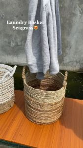 TERMURAH! Keranjang Laundry Anyaman Seagrass with Handle / Wadah Baju Kotor / Storage Box Multifungsi / Tempat Serbaguna / Cover Pot / Home Decor / Dekorasi Rumah