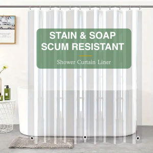 1pc Lightweight Clear Shower Curtain Liner with Magnets & Metal Grommets Waterproof Plastic Bathroom Curtain Bath Curtain