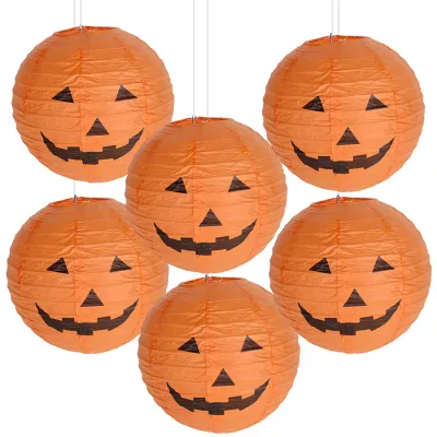 1/6Pcs Halloween Hanging Paper Lantern for Home Indoor Outdoor Garden Decoration Halloween Party Horror Pumpkin Props Ornaments