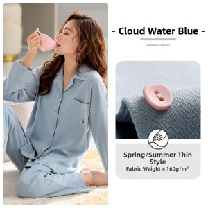 JIALEFEN | Soft Feel Couple Sleepwear Autumn Cotton