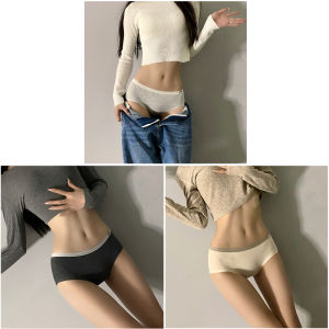 5a Pure ผ้าฝ้าย ระบายอากาศได้ดี ไม่มีรอยต่อ นุ่ม เป็นผู้หญิง ชุดชั้นในสุขอนามัยเอวกลาง กางเกงใน สําหรับหญิงสาวต้านเชื้อแบคทีเรียชิ้นเดียว