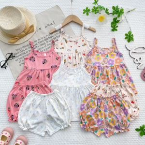 COMBO 2 Bộ đồ bé gái chất liệu COTTON100% 8kg đến 20kg-màuhoa văn giao ngẫu nhiên tùy đợt hàng ra