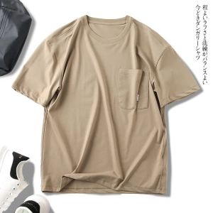 Retro Fashion Shoulder-Length Wide-Size Mens Workwear Short-Sleeve T-Shirt Designer Self-Preserved Style Casual Youthful