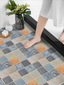 Thickened Self Adhesive Waterproof Non Slip Floor Tile Stickers Kitchen Bathroom Toilet Wall Paper PVC Board Geometric Pattern