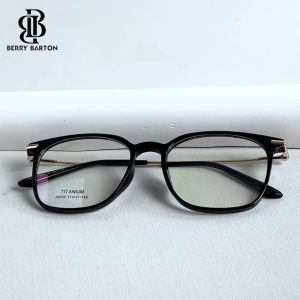 Berrybarton Kacamata Bulat Titanium TR & Lensa Minus Anti Radiasi Bluecromic Pria Wanita JH009