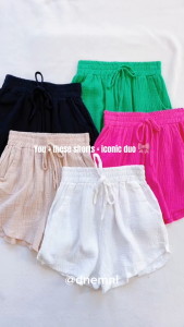 DNEMNLPH Gaviel Highwaist Shorts w/ Pockets- Trendy Korean Bangkok Casual Garter  Comfortable