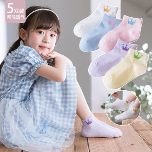 5 Pcs Spring Summer Thin Mesh Boat Socks Cotton Cartoon Baby Socks Childrens Socks Small Medium Kids Cat Combed Cotton 春夏薄款网眼船袜 棉 卡通宝宝袜子 童袜 中小童猫咪精梳棉 FUNIANQI