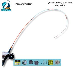 Joran Wader Super Lentur 1 Set 120cm putih