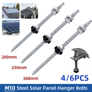 304 Stainless Steel Solar Mounting Hanger Bolts Photovoltaic Solar Panel Roof Mounting Screws M10 Solar Panel Accessories Kit