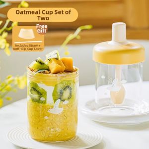 SHUEHO | Portable Microwaveable Breakfast Bowl with Spoon and Lid