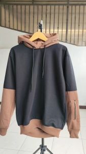 Sweater Hoodie Kombinasi Warna Sweater Pria Wanita Bahan Kain Tebal 280gsm - NXF5 - Premium Fit Terbaru Jaket Distro keren dan Nyaman
