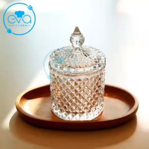Thố Mứt Thuỷ Tinh Pha Lê Kim Cương Mini / Thố Mứt Tết Thố Bi Mini Crystal Diamond Jar TG1030-2.5