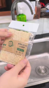 Xơ Mướp Rửa Chén Bát Đĩa Hình Chữ Nhật KB Ecolife Không Hóa Chất Tạo Nhiều Bọt Làm Sạch Chén Bát