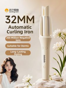 Automatic Curling Iron 32mm Long And Wide Barrel for Big Curl And Wave Negative Ion Womens Hair Styling Appliance Home Use