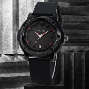Modern Design Men Watches Rubber Strap Round Dial Exquisite Wrist Watch For Women Men Daily Waterproof