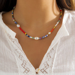 Thời Trang Hàn Quốc Nhiều Màu Sắc Hạt Cườm Dây Chuyền Vòng Cổ Choker Cho Nữ Trang Sức Boho Với Mô Phỏng Ngọc Trai Baroque Đính Hạt Cổ Áo