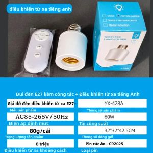 Đui Đèn Thông Minh E27 60W Có Hẹn Giờ Và Điều Khiển Từ Xa Không Dây 110V 220V Đa Năng Cho Phòng Trẻ Em Phòng Ngủ Nhà Ở