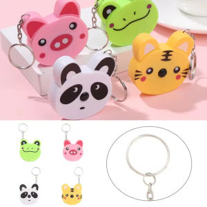 Keychain Cartoon Animal Tape Measure Animal-Printed Tape Measure Automatic Tape Measure Panda Frog Pig Tiger 0–150 cm