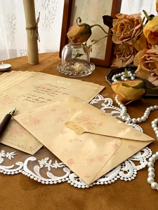 Thick Flower Paper Envelope Set Retro Love Romantic Letter A4 Student Writing
