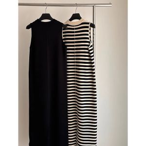 Exclusive Striped Sleeveless Knit Dress