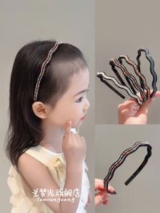 2025 New Childrens Hair Accessories Baby Diamond Wave Hairband Versatile Little Fragrance Style Headband for Girls Ages 5