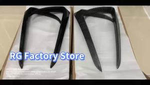 For Tesla Model 3 Model Y 2017-2023 Front Bumper Fog Lamp Wind Knife Spoiler 1Pair Car Fog Lamp Trim Cover Fog Light Eyebrow