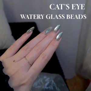 12ML 1PCS Water Ice Transparent Green Glass Bead Moonlight Cat Eye Gel Nail Polish Pink Nude Nails Red Nails UV Light Nails