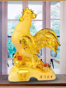 Lucky Deer Large Rooster Ornament Creative Home Decor Ideal for Living Room Bar Entrance Resin Crafted Semi-Manual