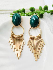 Vintage Silver Needle Earrings round Key Tassel Hoop Light Luxury Court Style Retro C405 Womens Fashion Jewelry Accessories